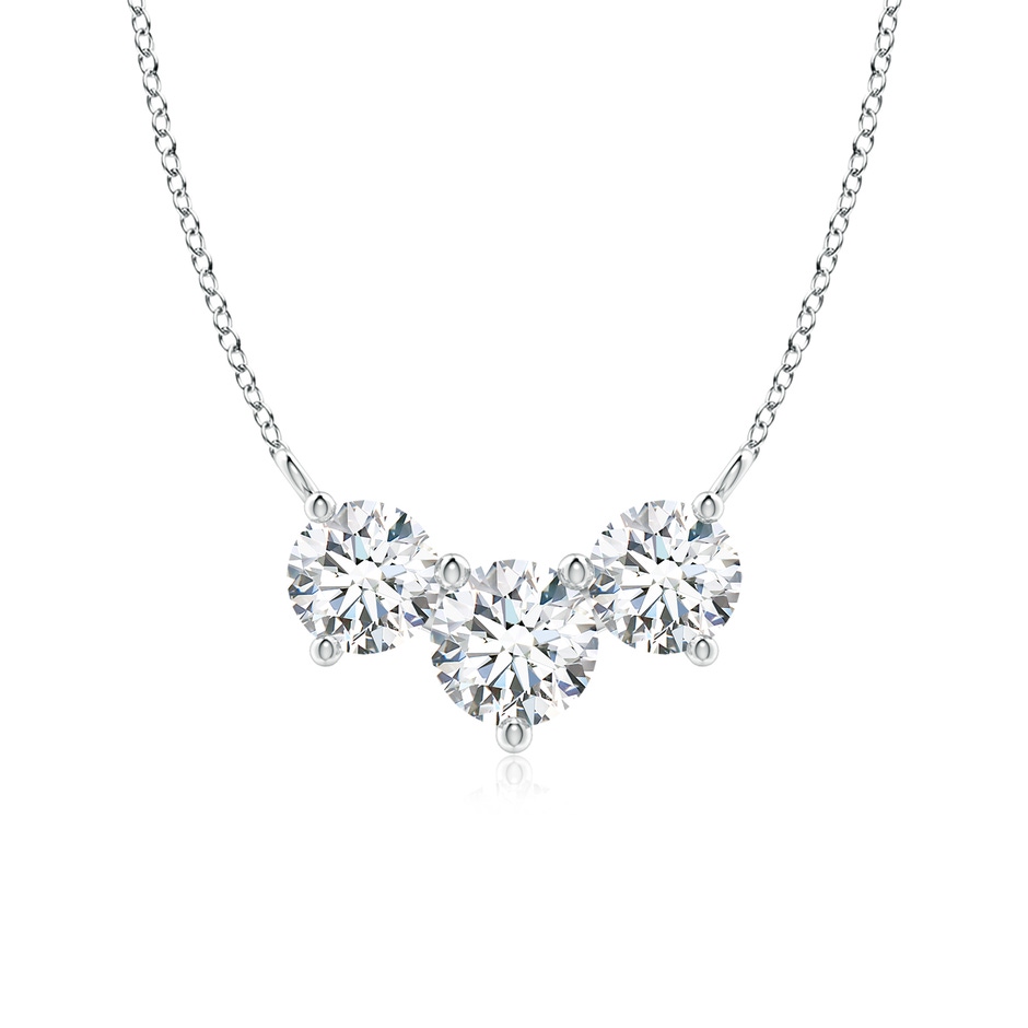 6mm FGVS Lab-Grown Classic Trio Diamond Necklace in White Gold 