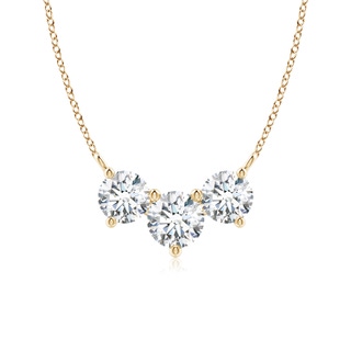 6mm FGVS Lab-Grown Classic Trio Diamond Necklace in Yellow Gold