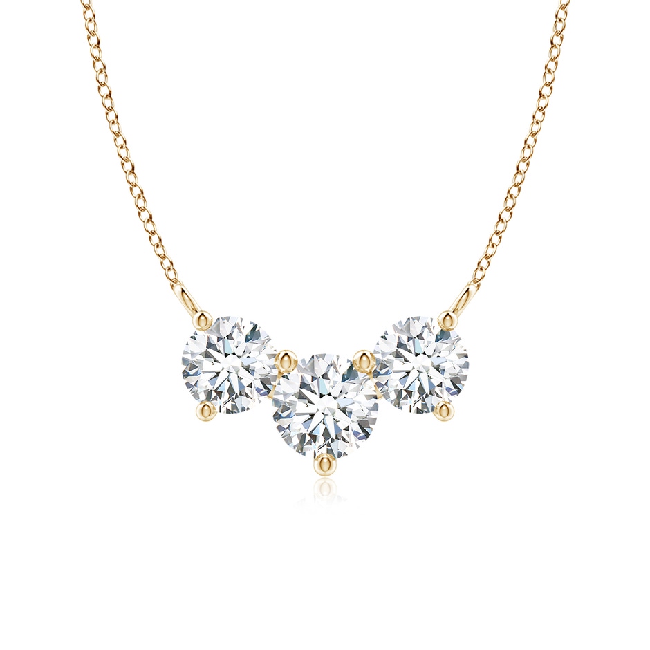 6mm FGVS Lab-Grown Classic Trio Diamond Necklace in Yellow Gold 