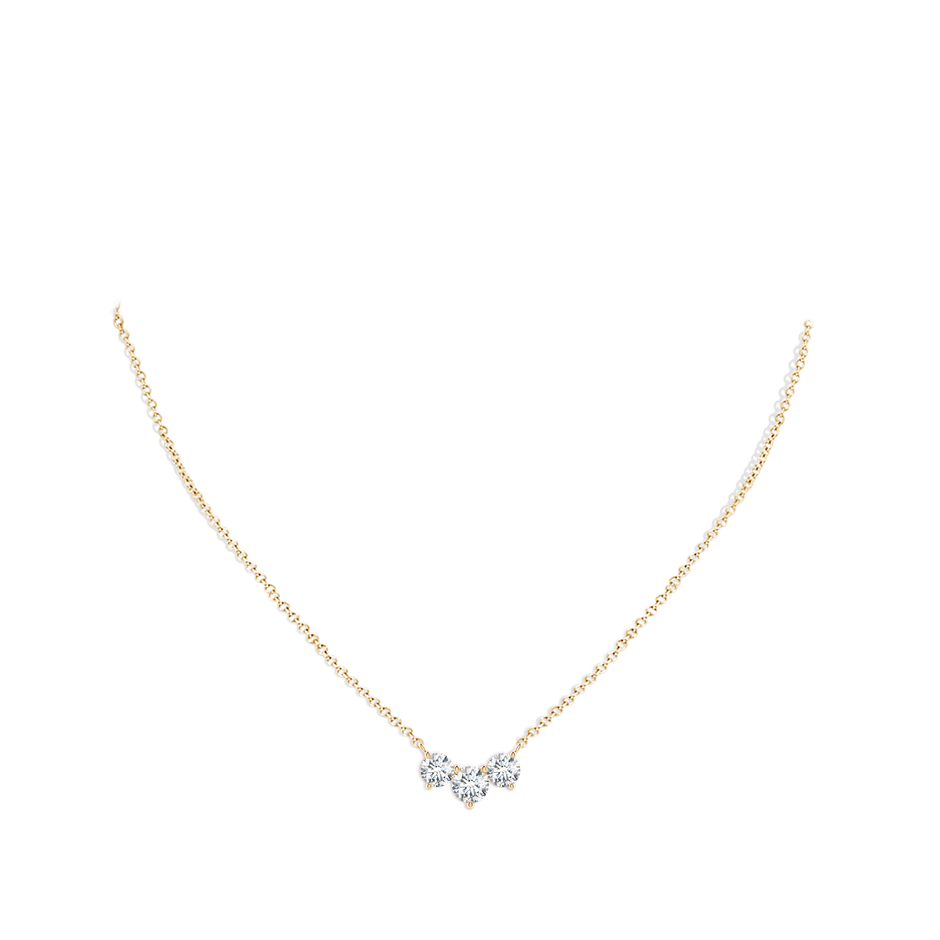 6mm FGVS Lab-Grown Classic Trio Diamond Necklace in Yellow Gold pen