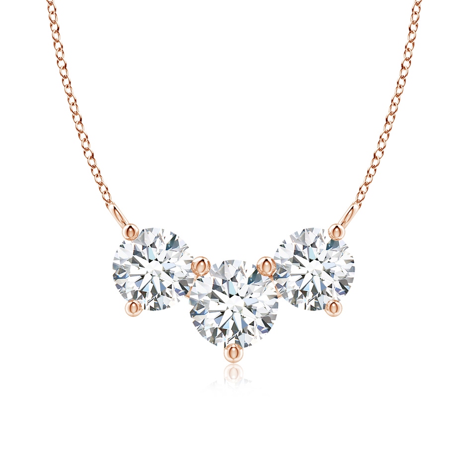 7mm FGVS Lab-Grown Classic Trio Diamond Necklace in Rose Gold 