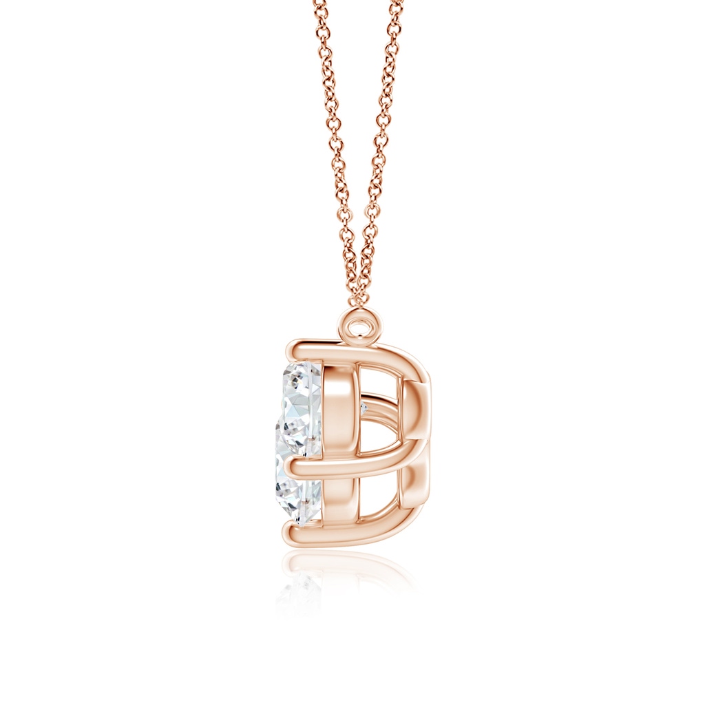 7mm FGVS Lab-Grown Classic Trio Diamond Necklace in Rose Gold Side 199