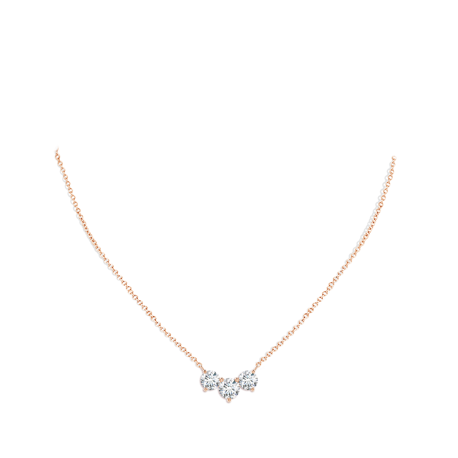 7mm FGVS Lab-Grown Classic Trio Diamond Necklace in Rose Gold pen