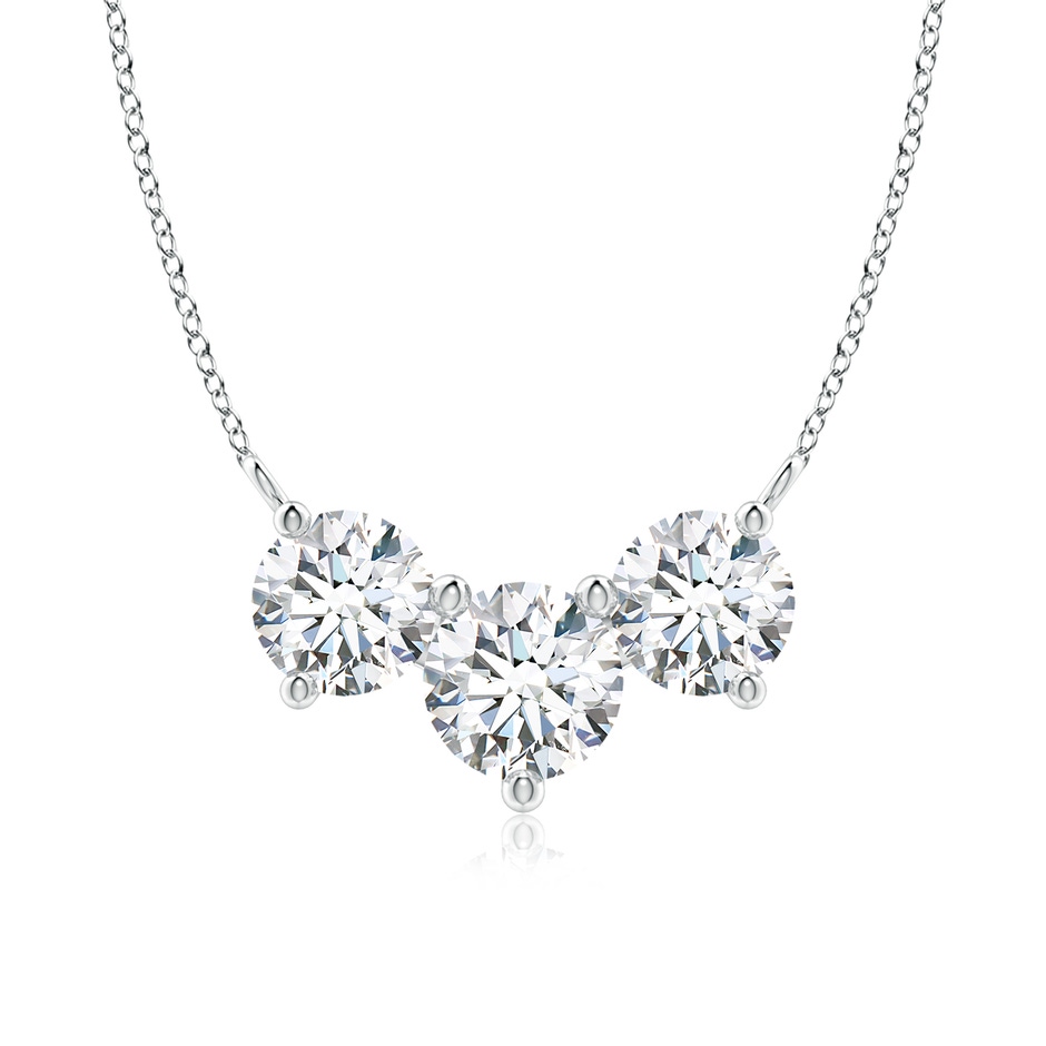 7mm FGVS Lab-Grown Classic Trio Diamond Necklace in White Gold 