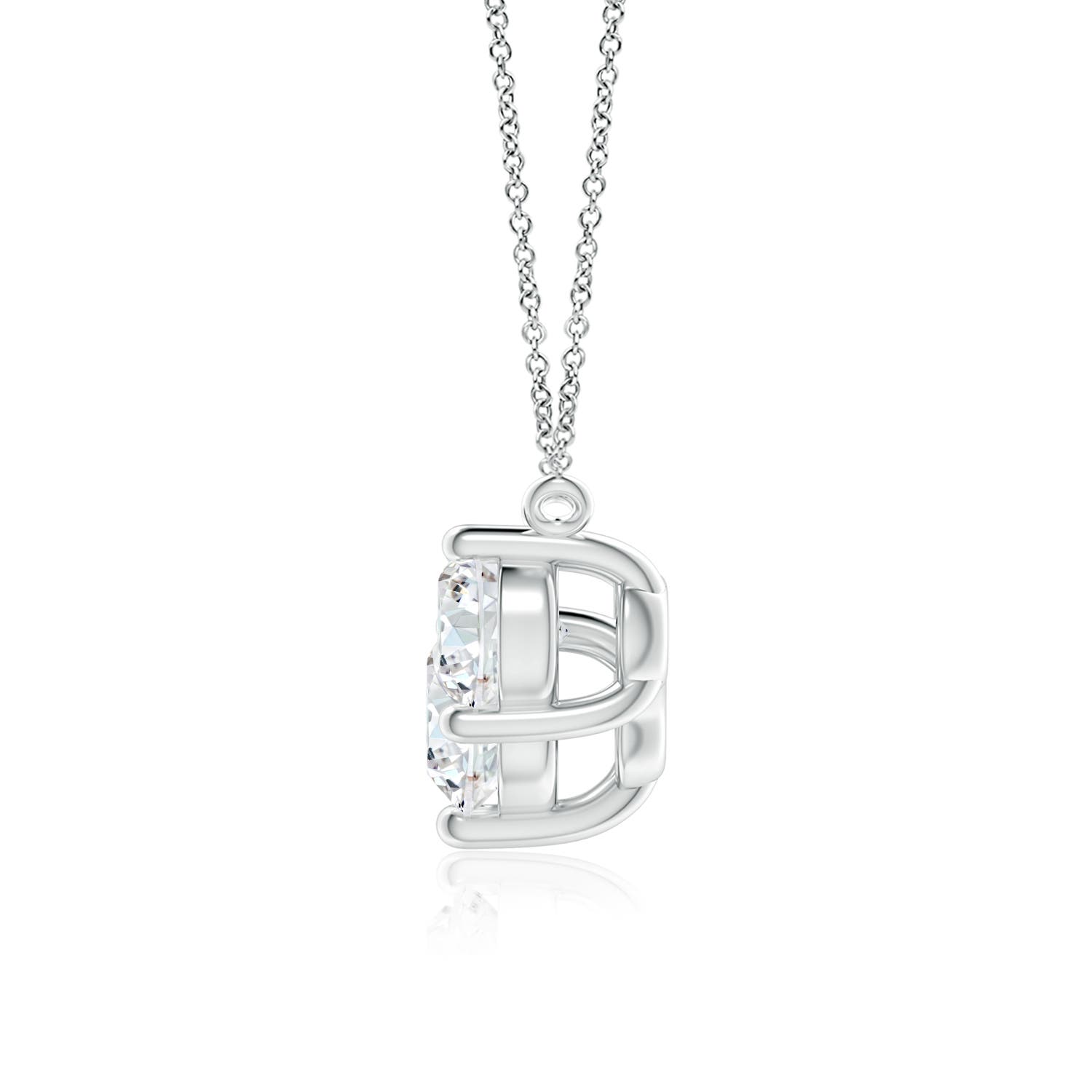 7mm FGVS Lab-Grown Classic Trio Diamond Necklace in White Gold