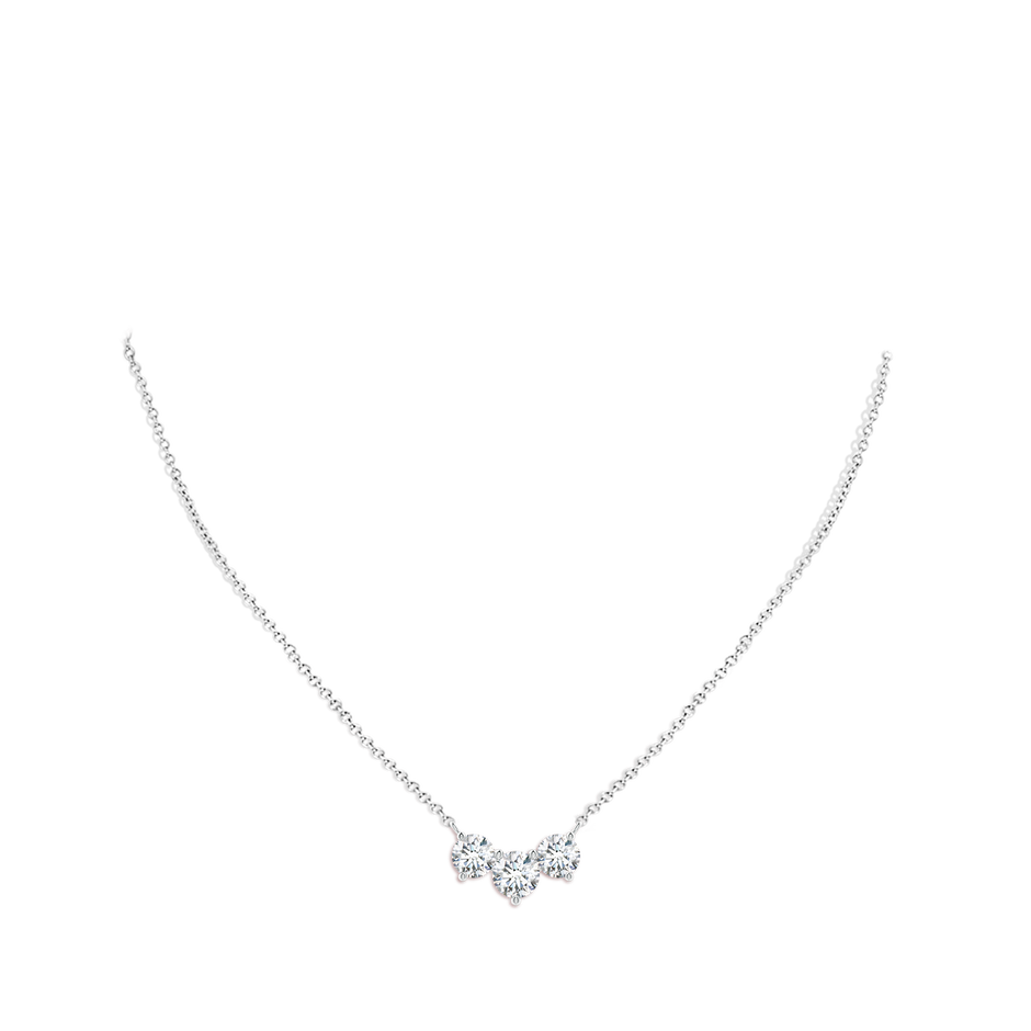 7mm FGVS Lab-Grown Classic Trio Diamond Necklace in White Gold pen
