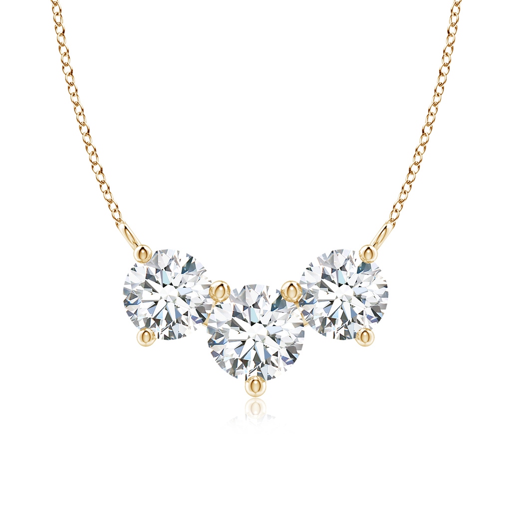 7mm FGVS Lab-Grown Classic Trio Diamond Necklace in Yellow Gold