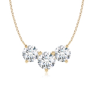 7mm FGVS Lab-Grown Classic Trio Diamond Necklace in Yellow Gold