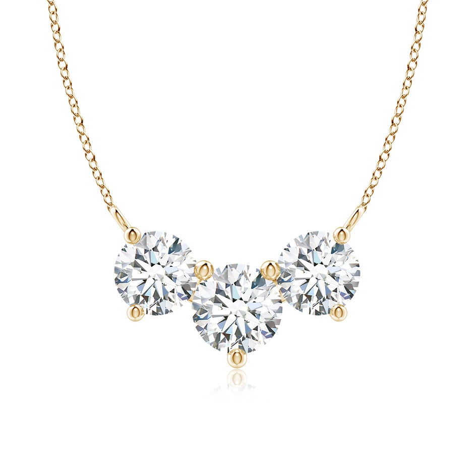 7mm FGVS Lab-Grown Classic Trio Diamond Necklace in Yellow Gold 