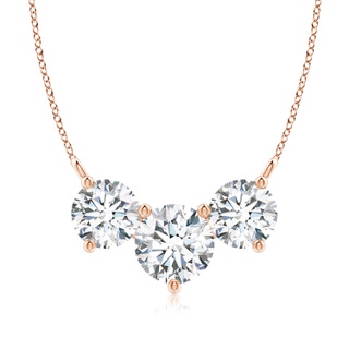 8.1mm FGVS Lab-Grown Classic Trio Diamond Necklace in 10K Rose Gold