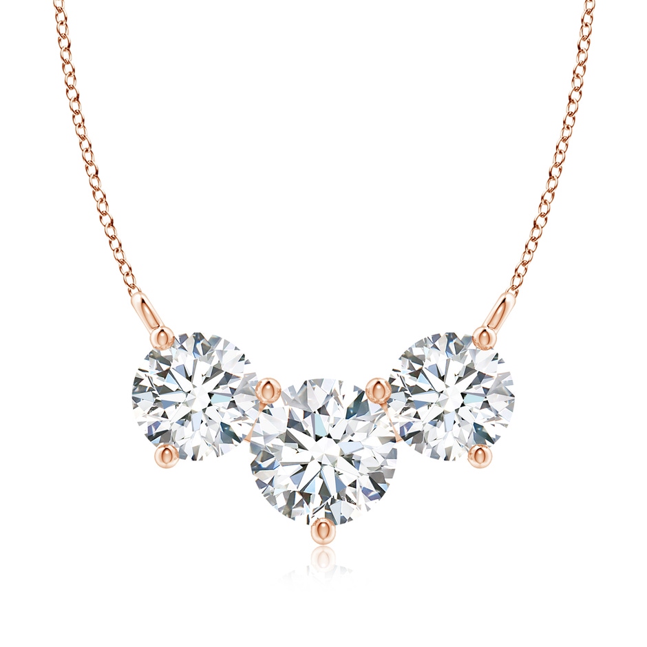 8.1mm FGVS Lab-Grown Classic Trio Diamond Necklace in Rose Gold 