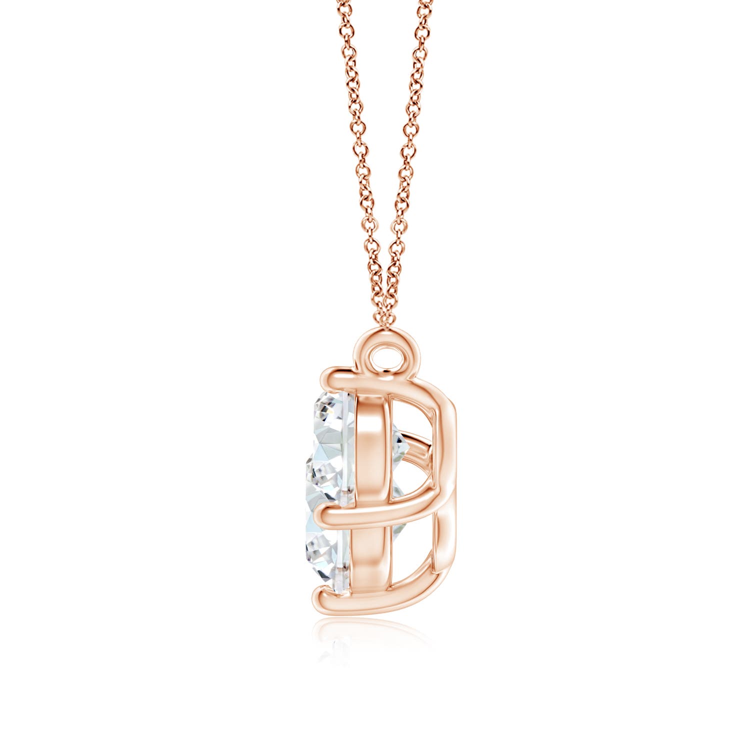 8.1mm FGVS Lab-Grown Classic Trio Diamond Necklace in Rose Gold