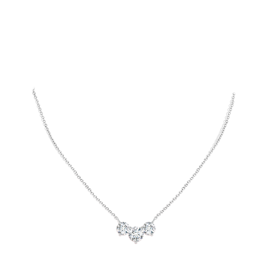 8.1mm FGVS Lab-Grown Classic Trio Diamond Necklace in White Gold pen