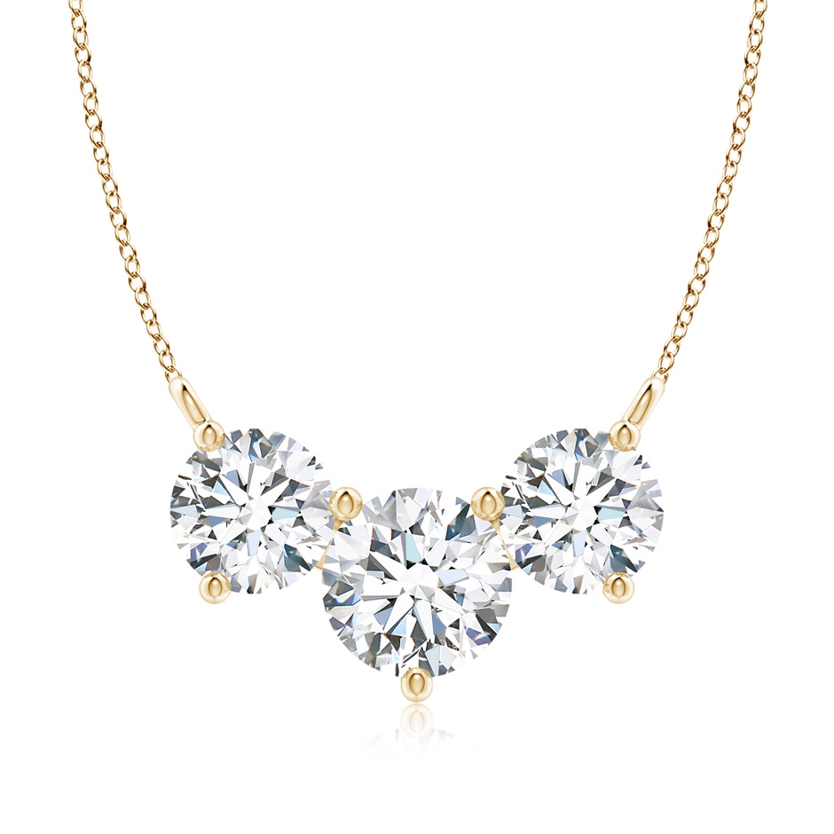 8.1mm FGVS Lab-Grown Classic Trio Diamond Necklace in Yellow Gold 