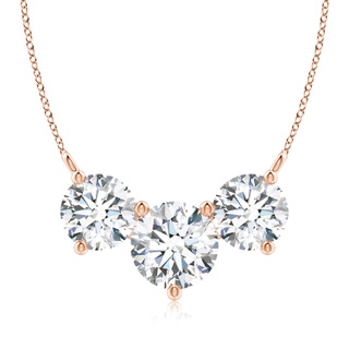 8.9mm FGVS Lab-Grown Classic Trio Diamond Necklace in Rose Gold