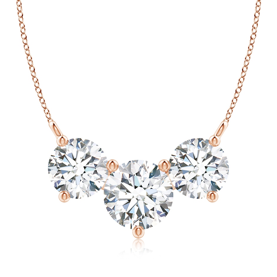 8.9mm FGVS Lab-Grown Classic Trio Diamond Necklace in Rose Gold 