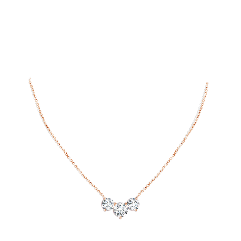 8.9mm FGVS Lab-Grown Classic Trio Diamond Necklace in Rose Gold pen