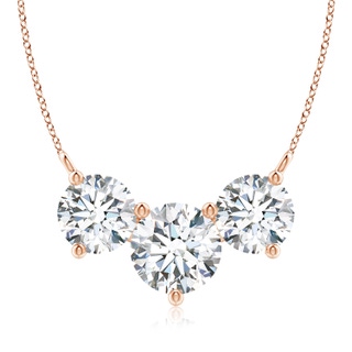 9.2mm FGVS Lab-Grown Classic Trio Diamond Necklace in Rose Gold