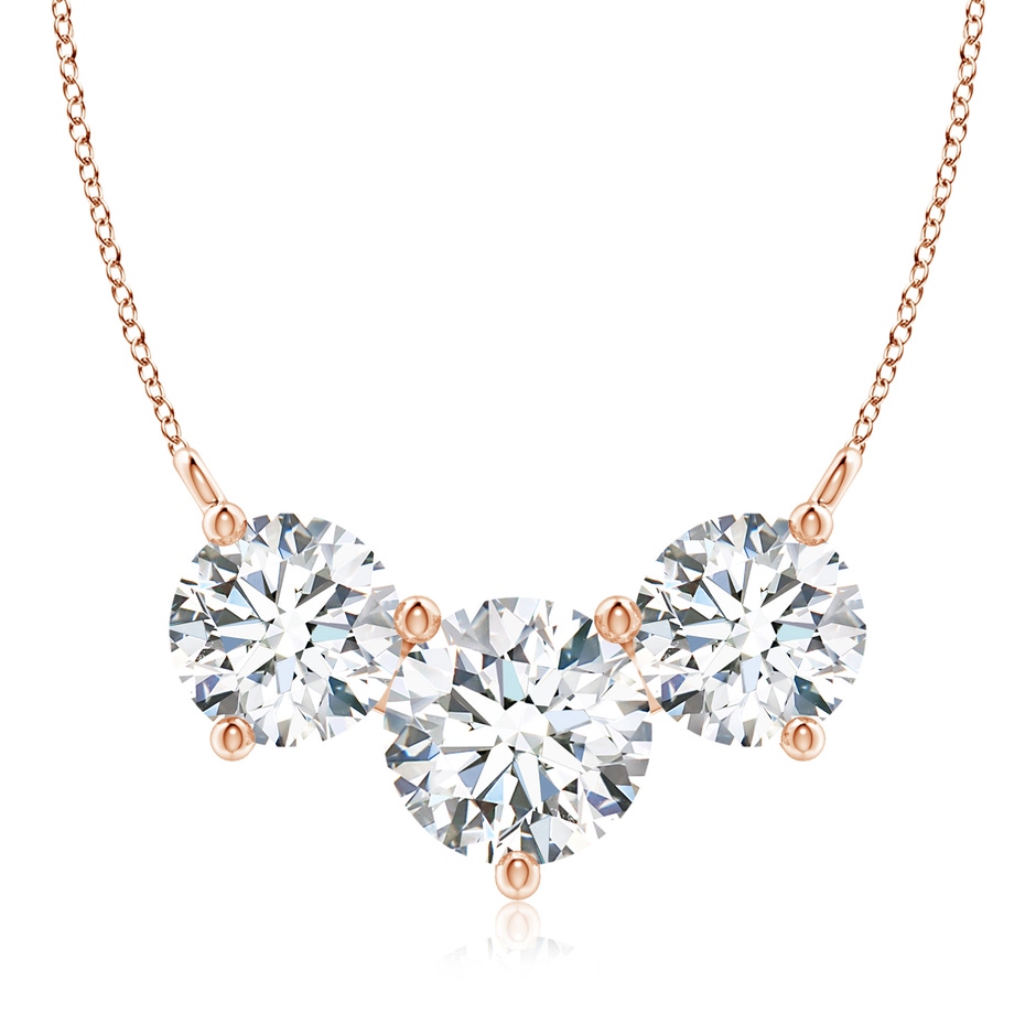 9.2mm FGVS Lab-Grown Classic Trio Diamond Necklace in Rose Gold 