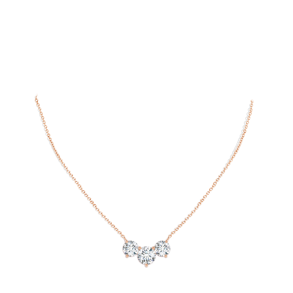 9.2mm FGVS Lab-Grown Classic Trio Diamond Necklace in Rose Gold pen
