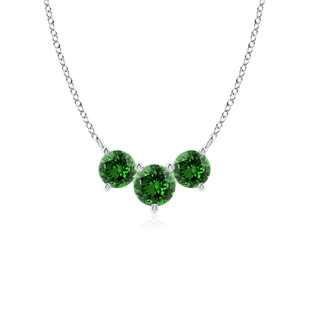 5mm Labgrown Lab-Grown Classic Trio Emerald Necklace in P950 Platinum