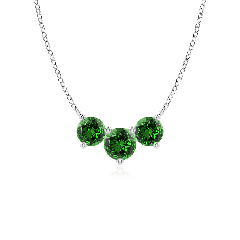 5mm Labgrown Lab-Grown Classic Trio Emerald Necklace in P950 Platinum 