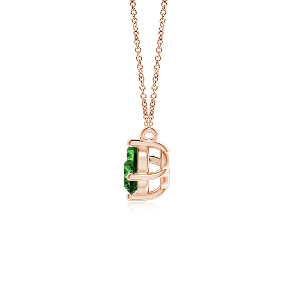 5mm Labgrown Lab-Grown Classic Trio Emerald Necklace in Rose Gold - side 199
