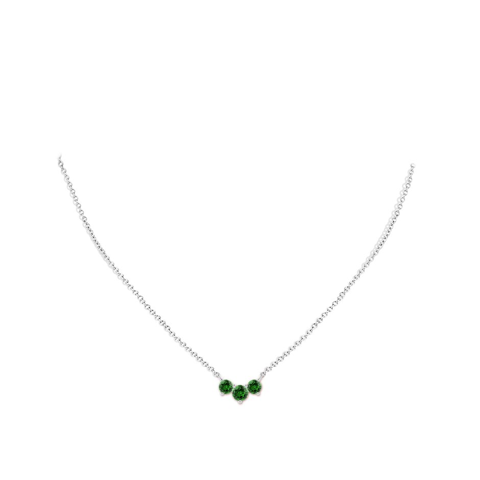 5mm Labgrown Lab-Grown Classic Trio Emerald Necklace in White Gold pen