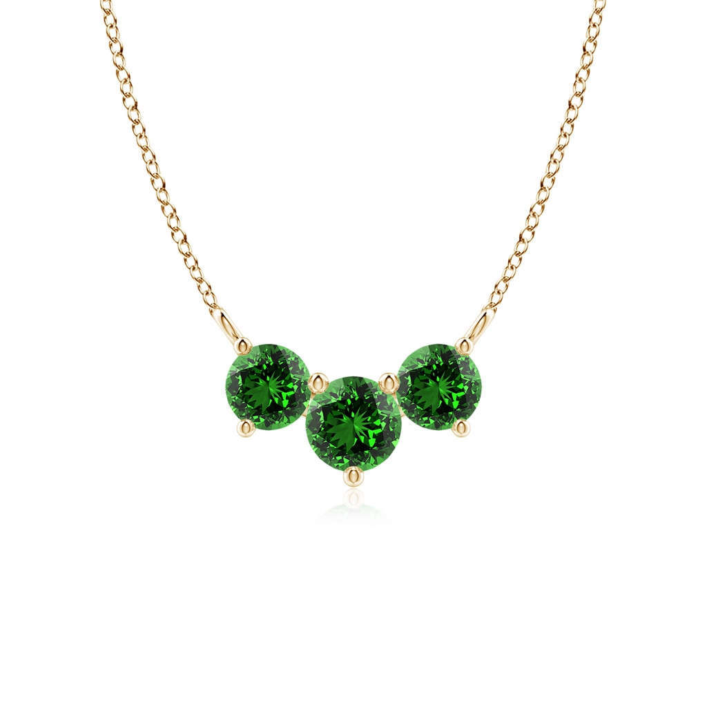 5mm Labgrown Lab-Grown Classic Trio Emerald Necklace in Yellow Gold
