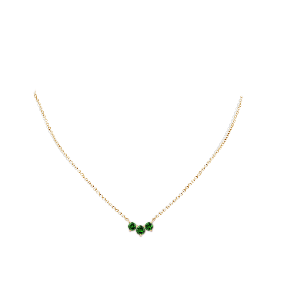 5mm Labgrown Lab-Grown Classic Trio Emerald Necklace in Yellow Gold pen
