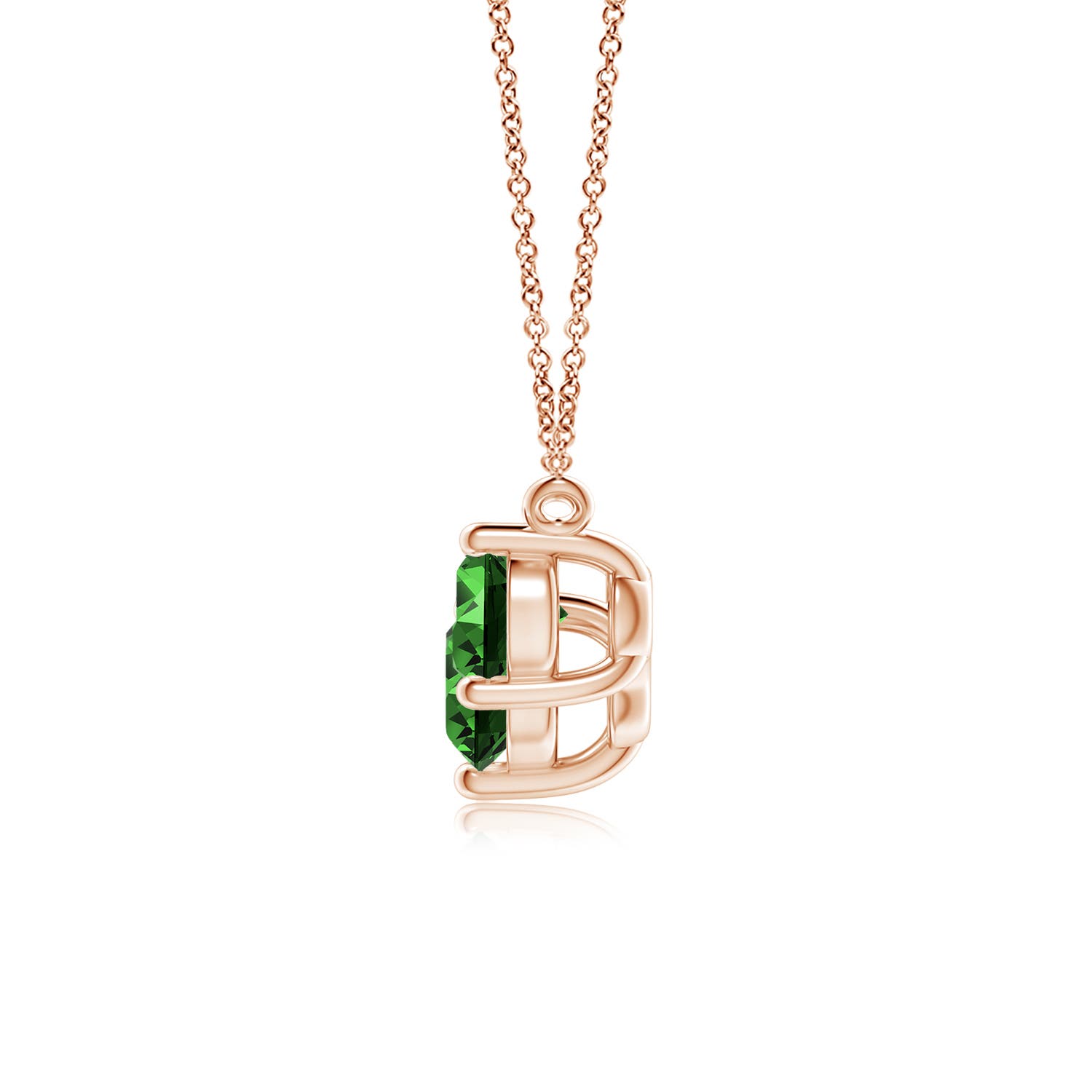 Premium - Lab-Grown Emerald / 1.65 CT / 14 KT Rose Gold