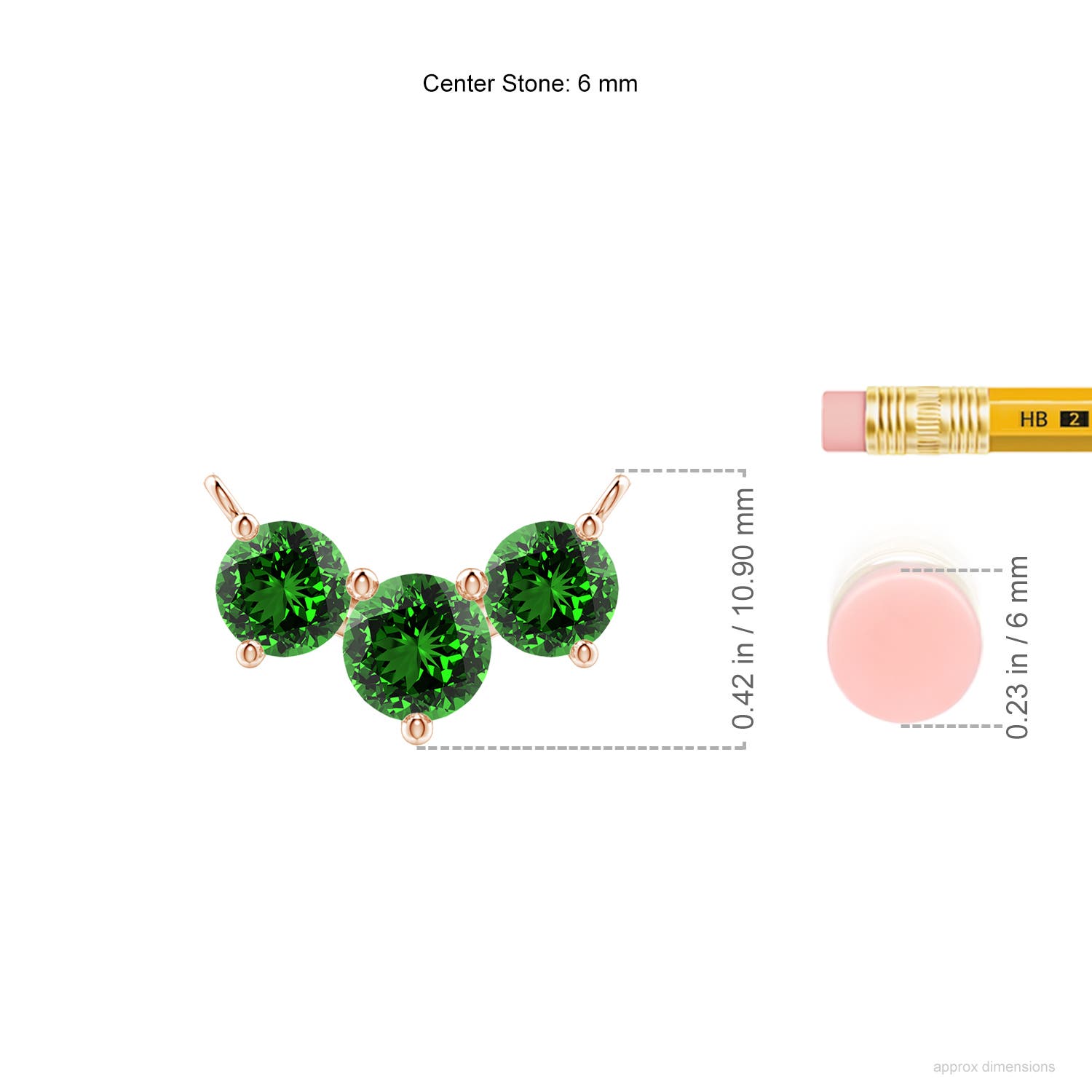 Premium - Lab-Grown Emerald / 1.65 CT / 14 KT Rose Gold