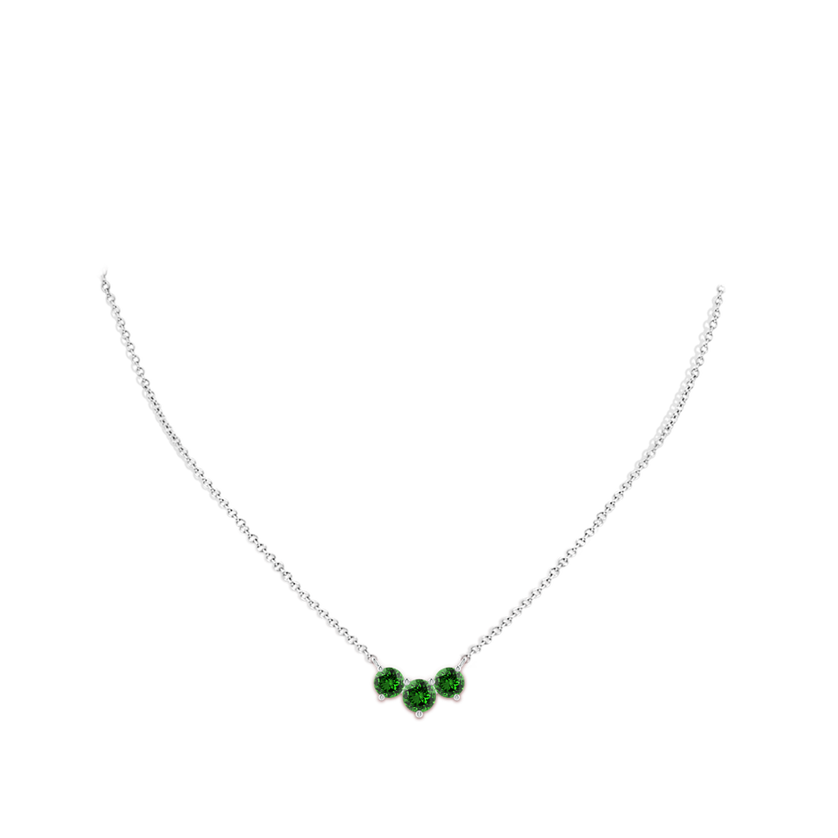 6mm Labgrown Lab-Grown Classic Trio Emerald Necklace in White Gold pen