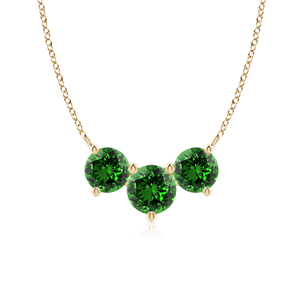 6mm Labgrown Lab-Grown Classic Trio Emerald Necklace in Yellow Gold