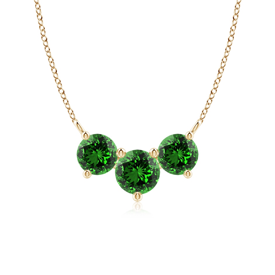 6mm Labgrown Lab-Grown Classic Trio Emerald Necklace in Yellow Gold 