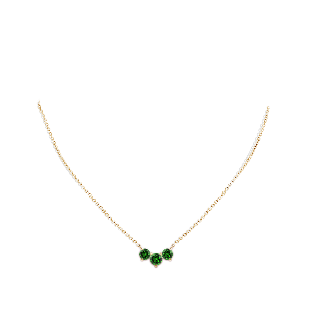 6mm Labgrown Lab-Grown Classic Trio Emerald Necklace in Yellow Gold pen