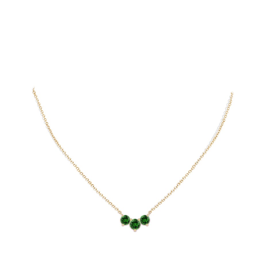 6mm Labgrown Lab-Grown Classic Trio Emerald Necklace in Yellow Gold pen