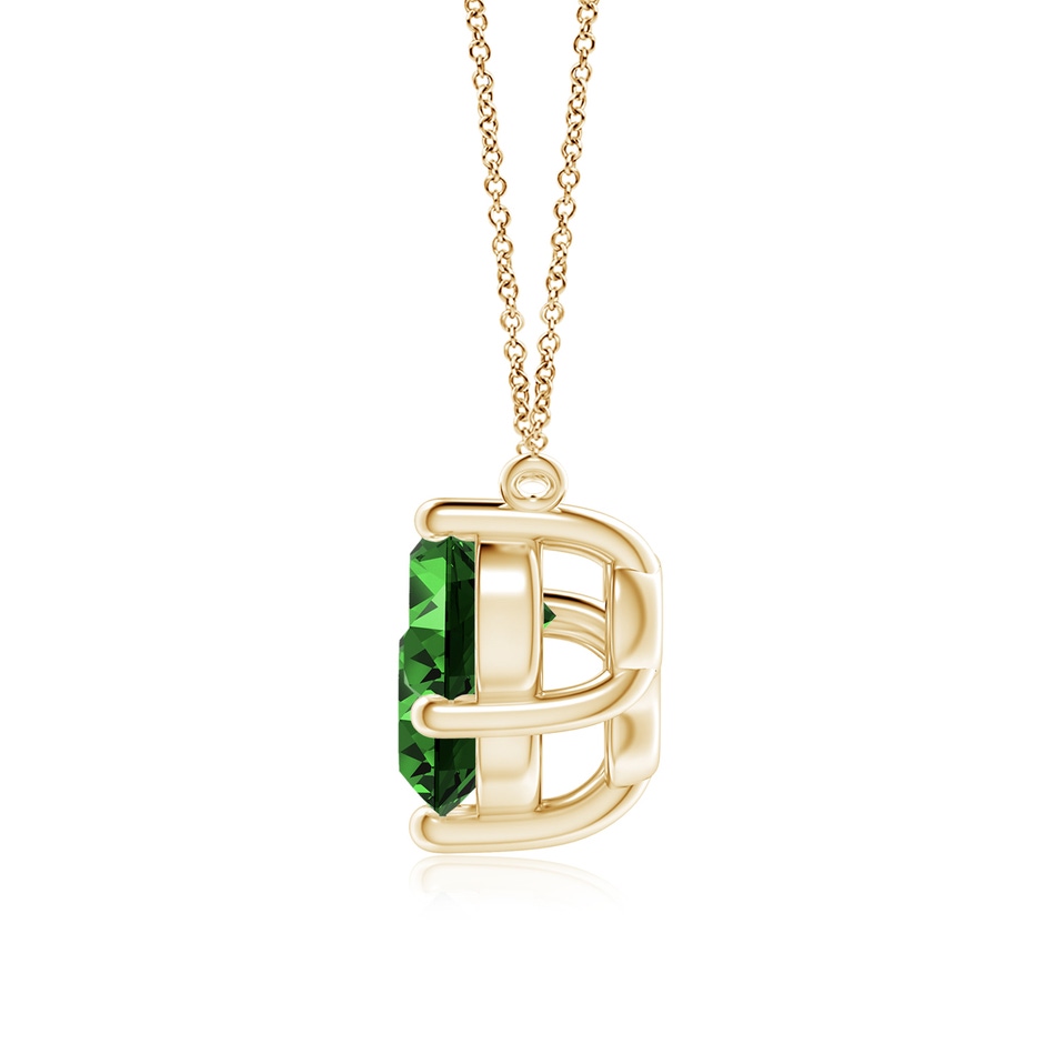8mm Labgrown Lab-Grown Classic Trio Emerald Necklace in Yellow Gold side 199