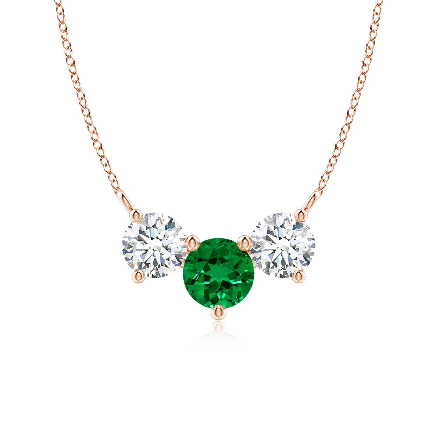 Premium - Lab-Grown Emerald / 1.69 CT / 14 KT Rose Gold