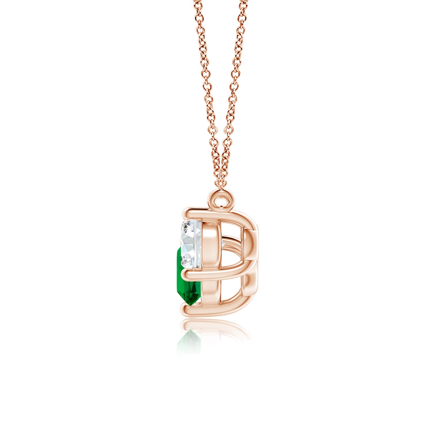 Premium - Lab-Grown Emerald / 1.69 CT / 14 KT Rose Gold