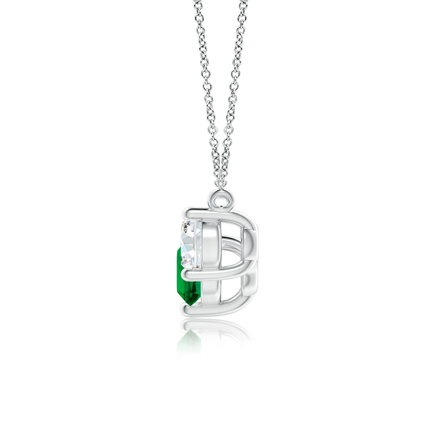 Premium - Lab-Grown Emerald / 1.69 CT / 14 KT White Gold