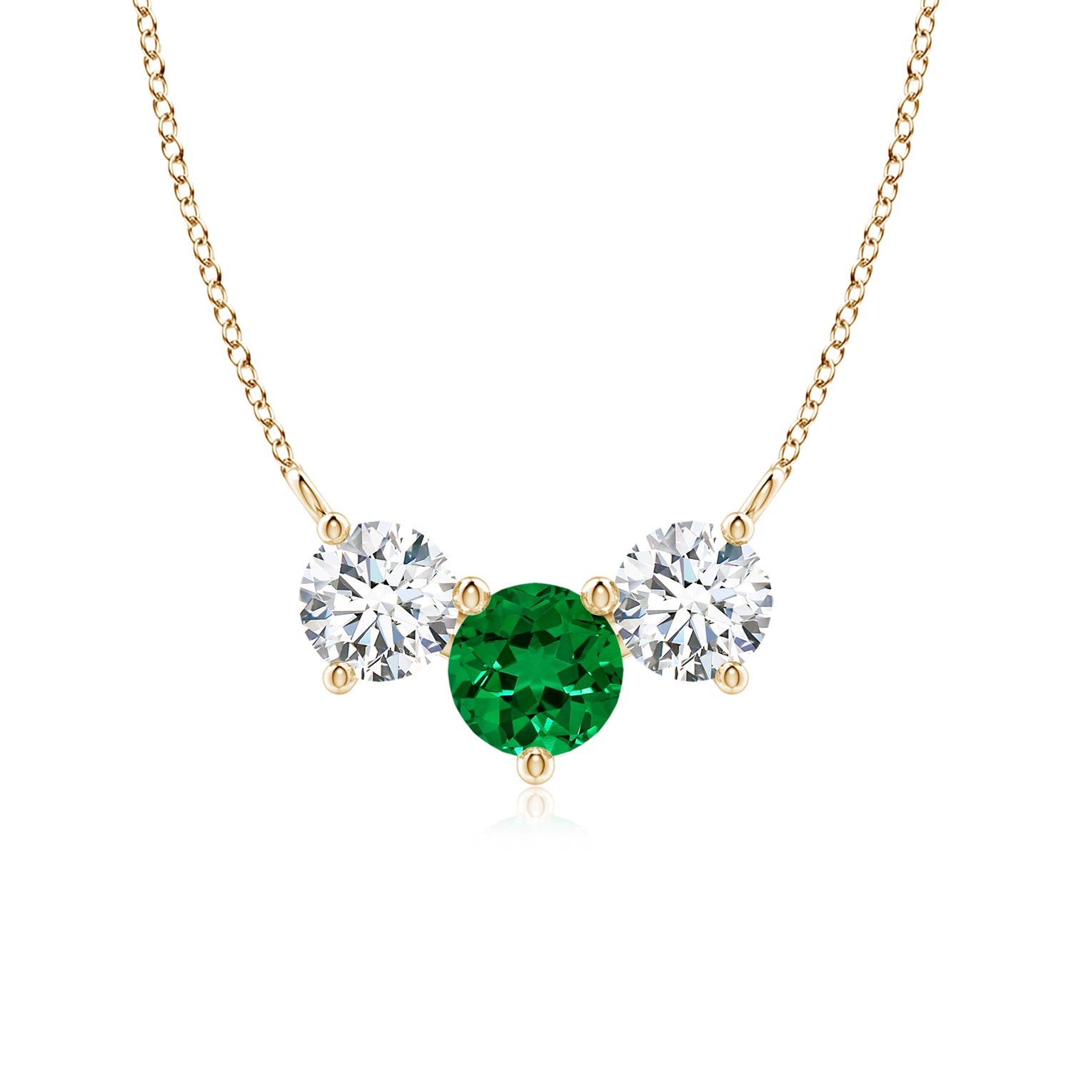 Premium - Lab-Grown Emerald / 1.69 CT / 14 KT Yellow Gold