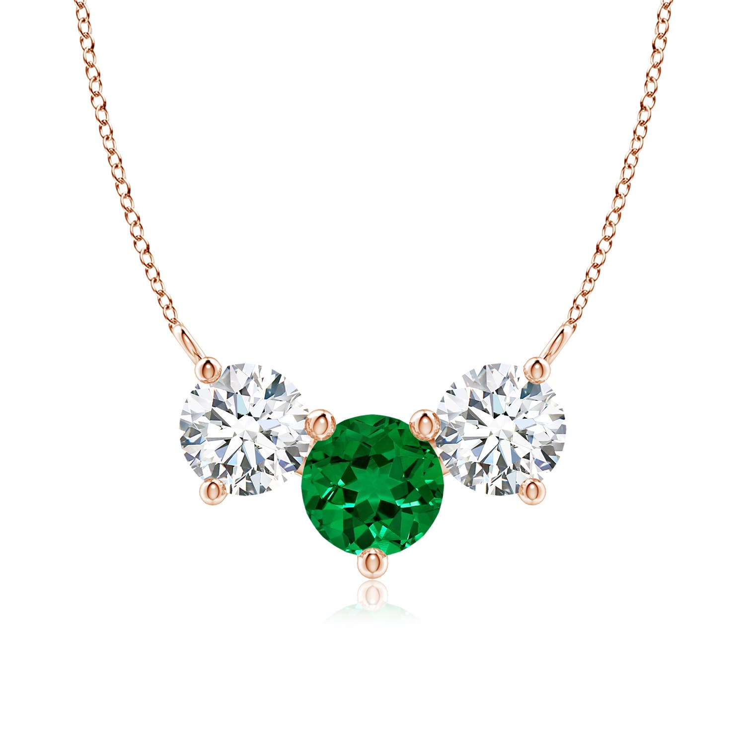 Premium - Lab-Grown Emerald / 2.8 CT / 14 KT Rose Gold