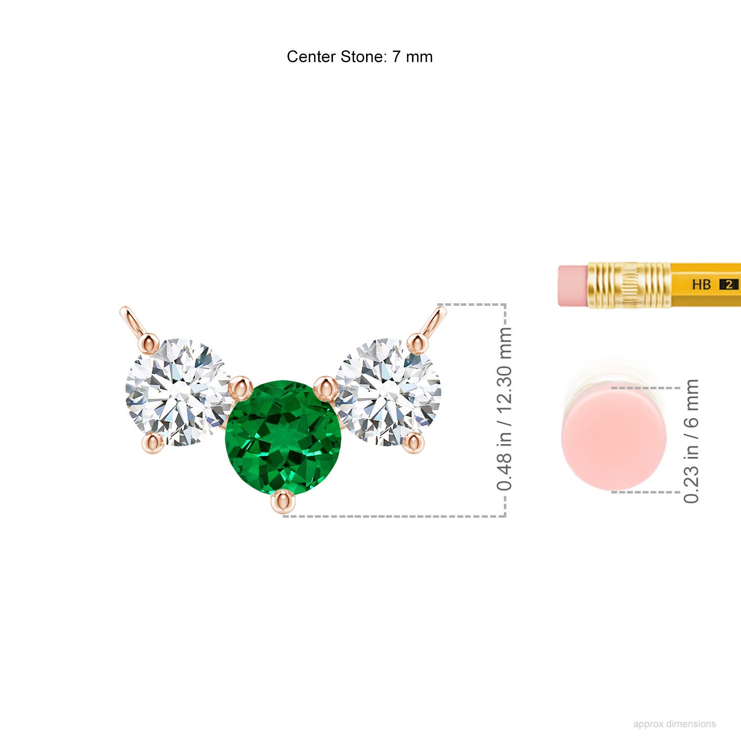 Premium - Lab-Grown Emerald / 2.8 CT / 14 KT Rose Gold