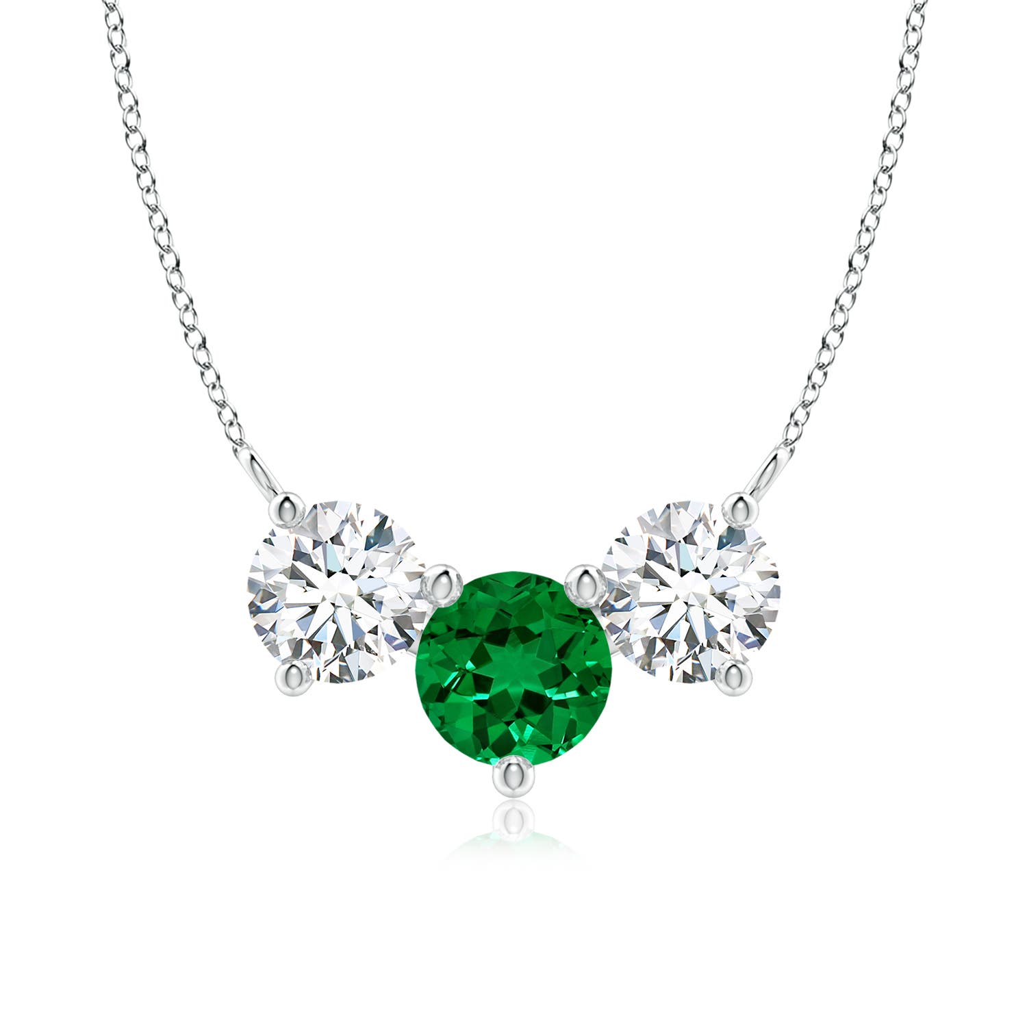 Premium - Lab-Grown Emerald / 2.8 CT / 14 KT White Gold