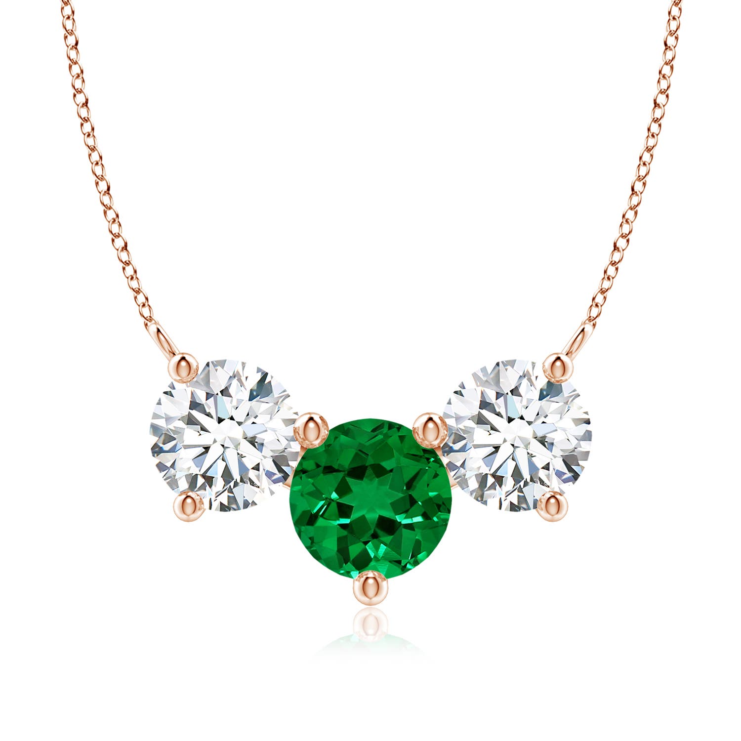 Premium - Lab-Grown Emerald / 4.25 CT / 14 KT Rose Gold