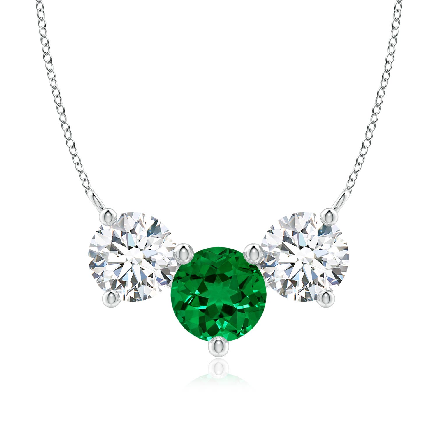 Premium - Lab-Grown Emerald / 4.25 CT / 14 KT White Gold