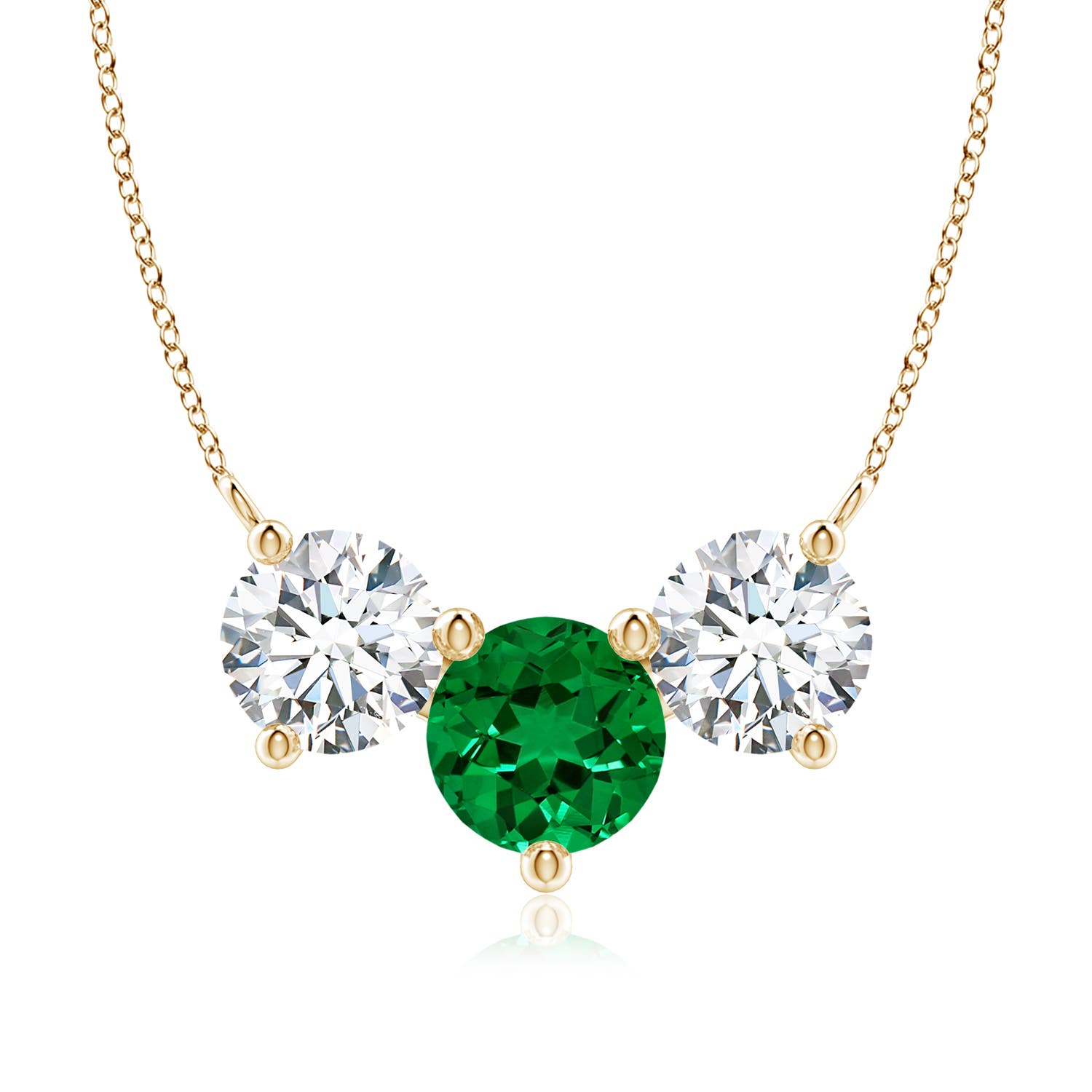 Premium - Lab-Grown Emerald / 4.25 CT / 14 KT Yellow Gold