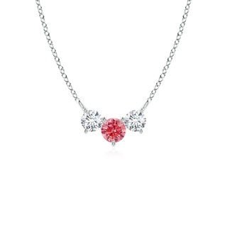 4mm Labgrown Classic Lab-Grown Fancy Intense Pink and White Diamond Necklace in P950 Platinum