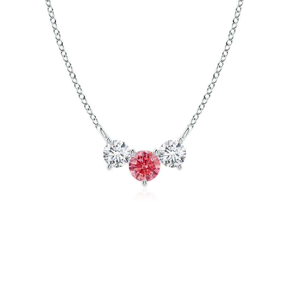 4mm Labgrown Classic Lab-Grown Fancy Intense Pink and White Diamond Necklace in P950 Platinum 